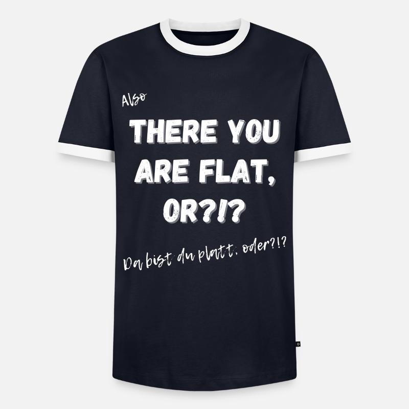 Da bist du platt?!? - Männer Kontrast-T-Shirt - Navy/Weiß 