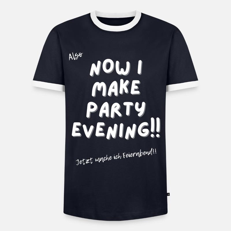 Jetzt mache ich Feierabend. - Männer Kontrast-T-Shirt - Navy/Weiß