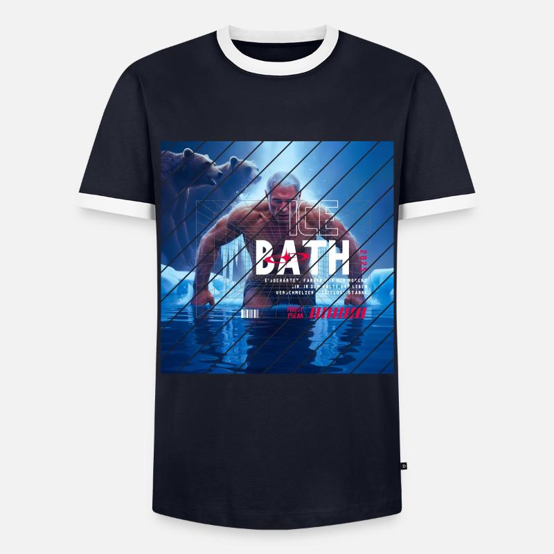 Eisbad - Männer Kontrast-T-Shirt - Navy/Weiß 