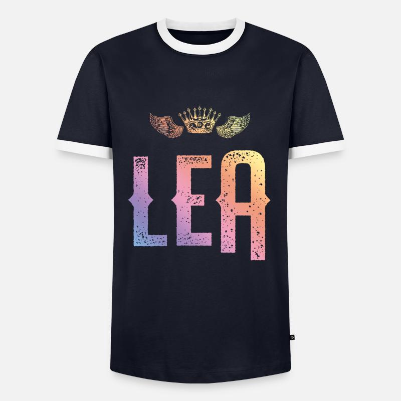 Lea - Männer Kontrast-T-Shirt - Navy/Weiß 