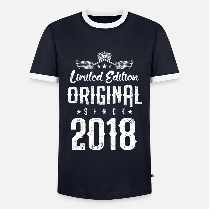 2018 limited edition - Men's Ringer Shirt - navy/white