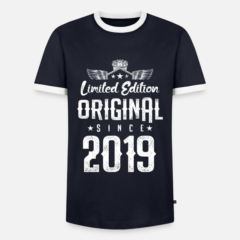 2019 limited edition - Männer Kontrast-T-Shirt - Navy/Weiß 
