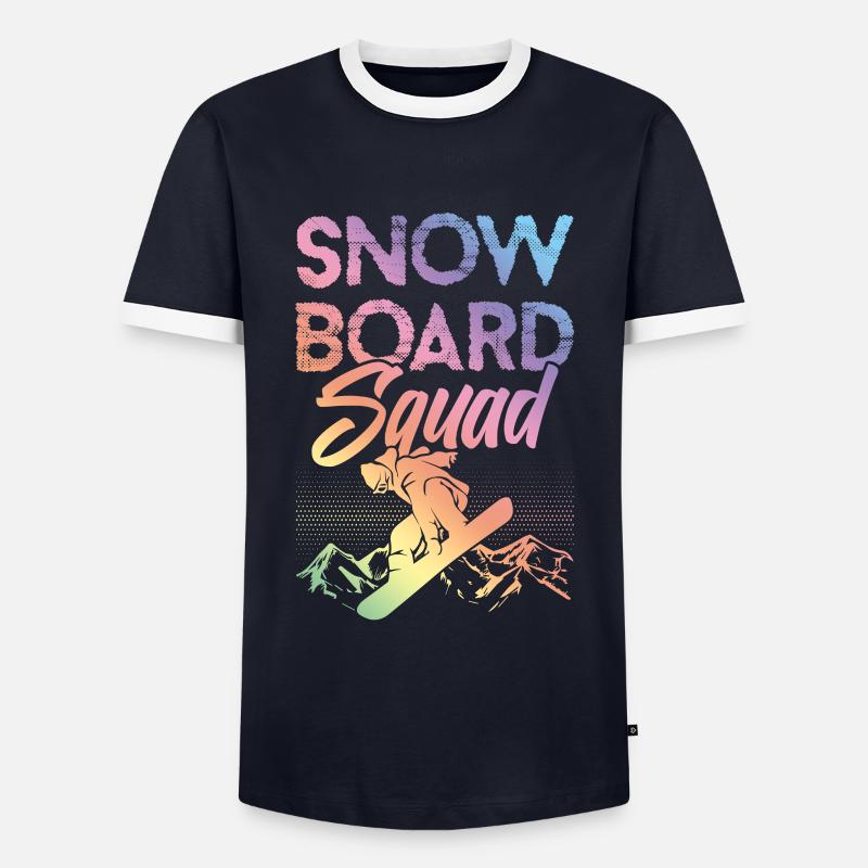 Snowboard Squad - Men's Ringer Shirt - navy/white