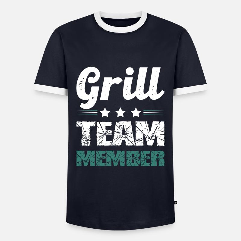 Grill Team - Men's Ringer Shirt - navy/white