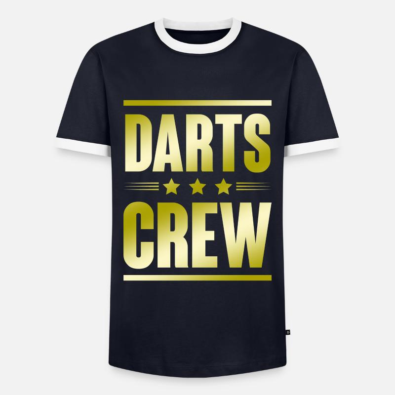 Darts Crew - Männer Kontrast-T-Shirt - Navy/Weiß 