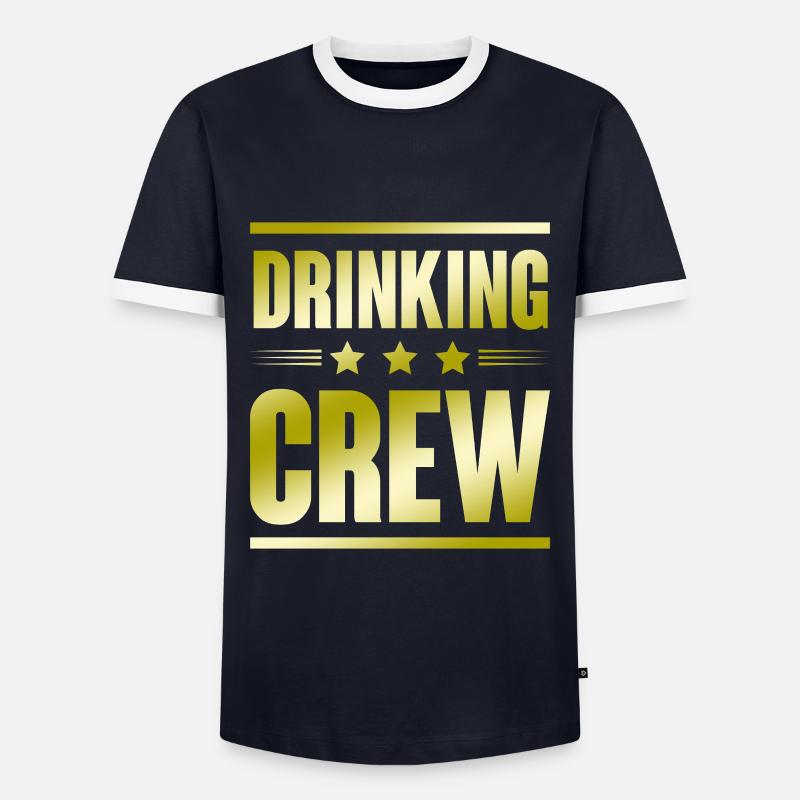 Drinking Crew - Men's Ringer Shirt - navy/white 