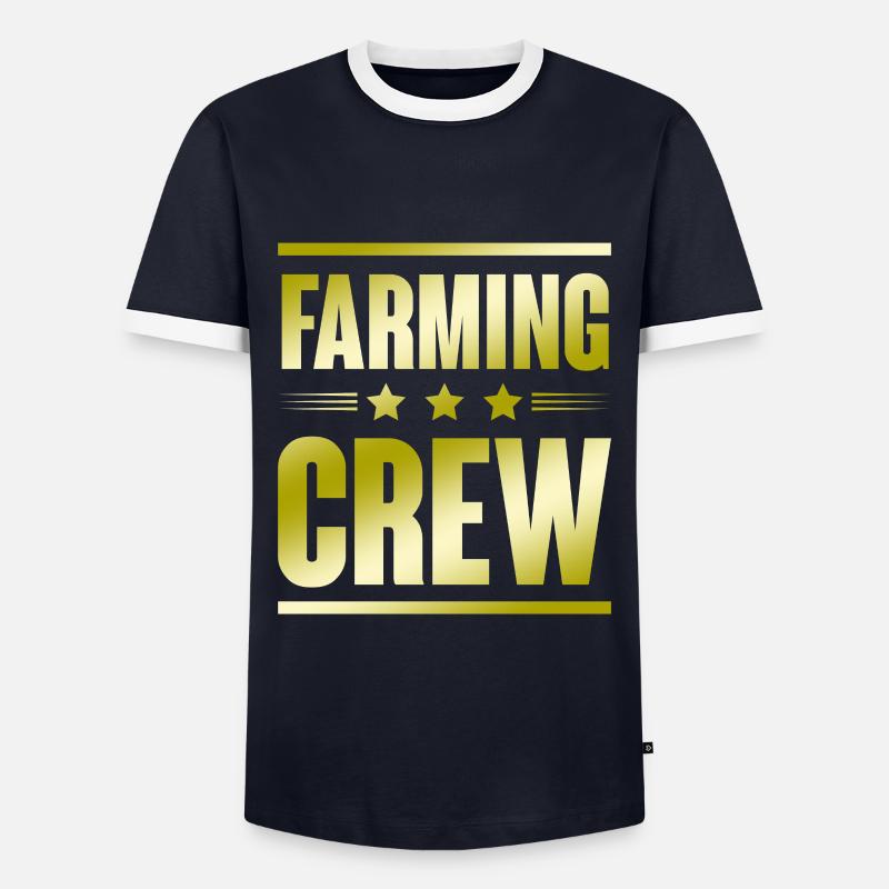 Farming Crew - Männer Kontrast-T-Shirt - Navy/Weiß 