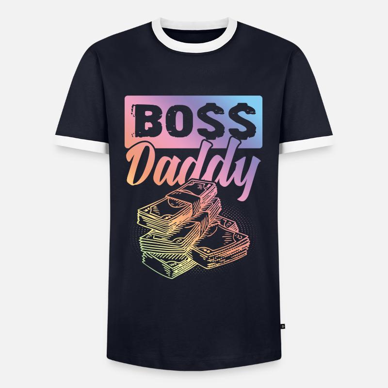 Boss Daddy - Männer Kontrast-T-Shirt - Navy/Weiß 