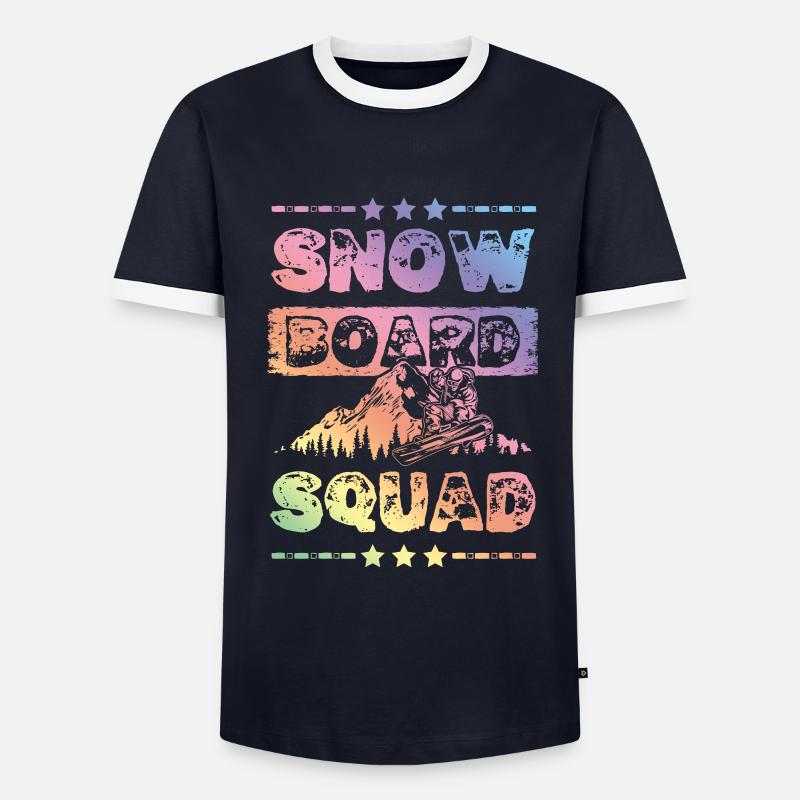 Snowboard Squad - Men's Ringer Shirt - navy/white