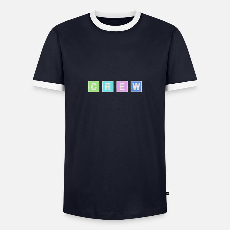 Crew - Men's Ringer Shirt - navy/white