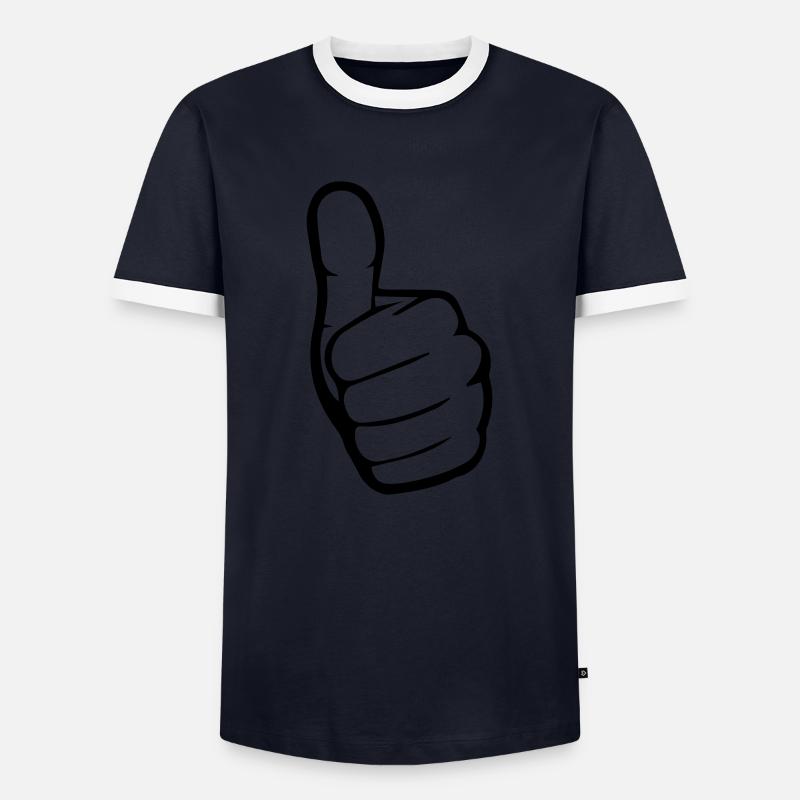 Like Hand - Männer Kontrast-T-Shirt - Navy/Weiß 