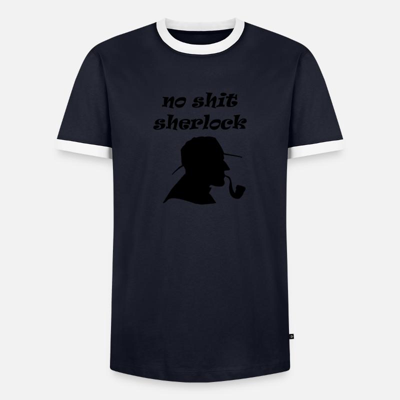 Sherlock - Männer Kontrast-T-Shirt - Navy/Weiß 