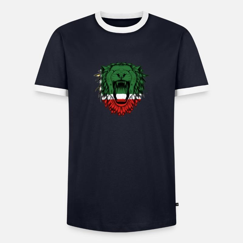 Tschetschenien - Männer Kontrast-T-Shirt - Navy/Weiß 