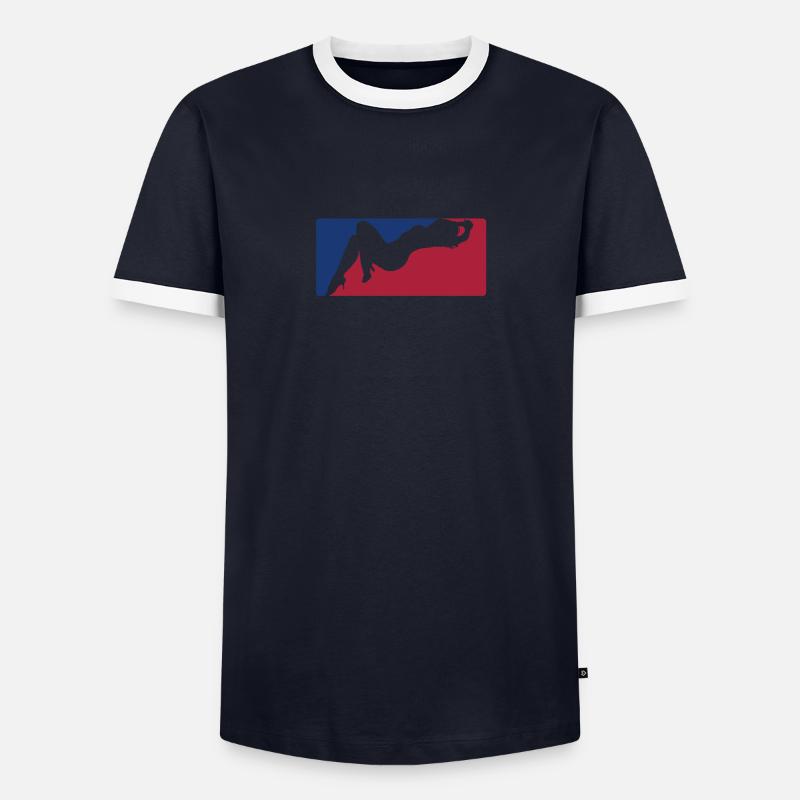 Pin-Up MLB - Männer Kontrast-T-Shirt - Navy/Weiß