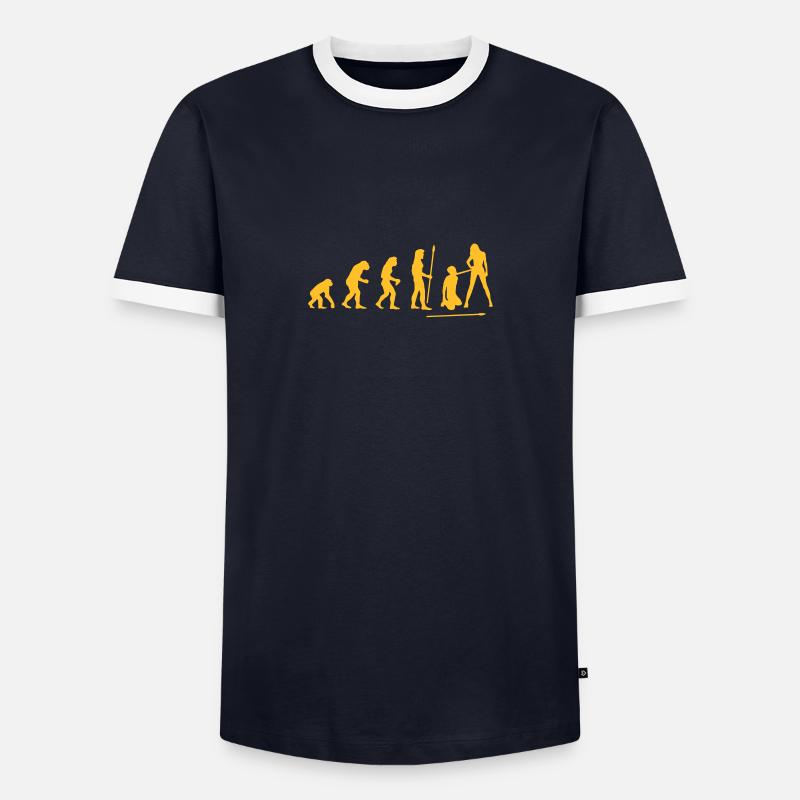 evolution_wedding1 - Men's Ringer Shirt - navy/white 
