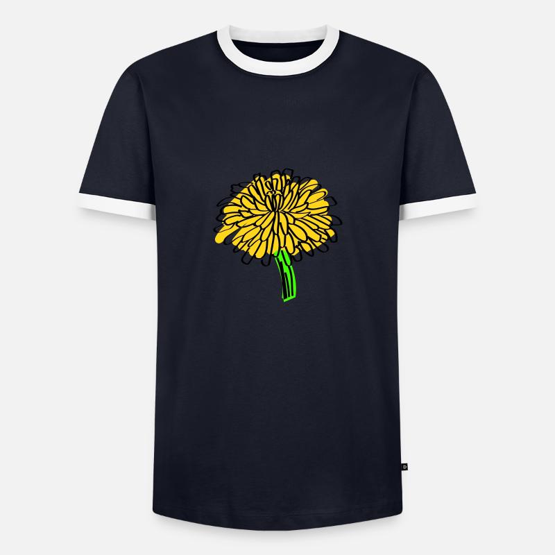 Löwenzahn - Männer Kontrast-T-Shirt - Navy/Weiß
