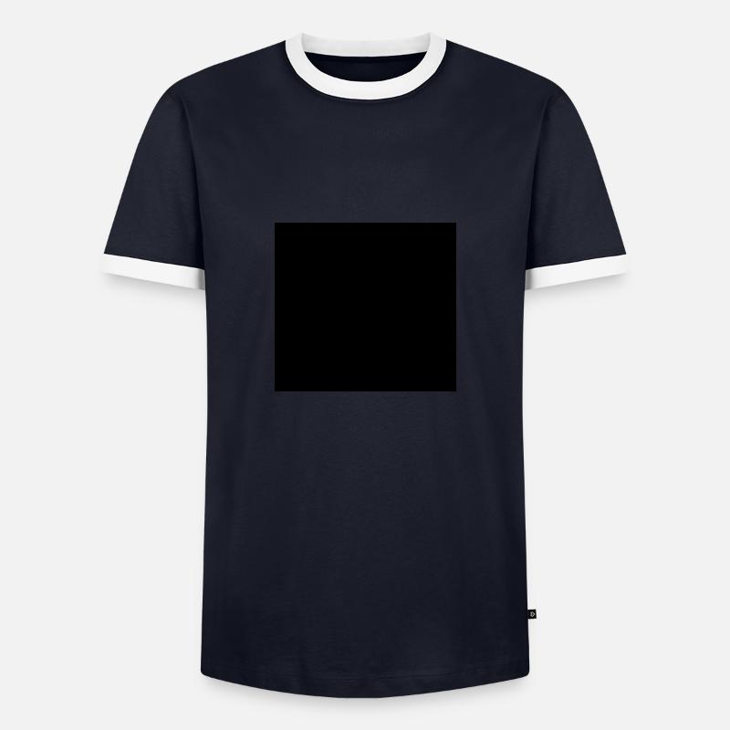 Rectangle black vector - Men's Ringer Shirt - navy/white 