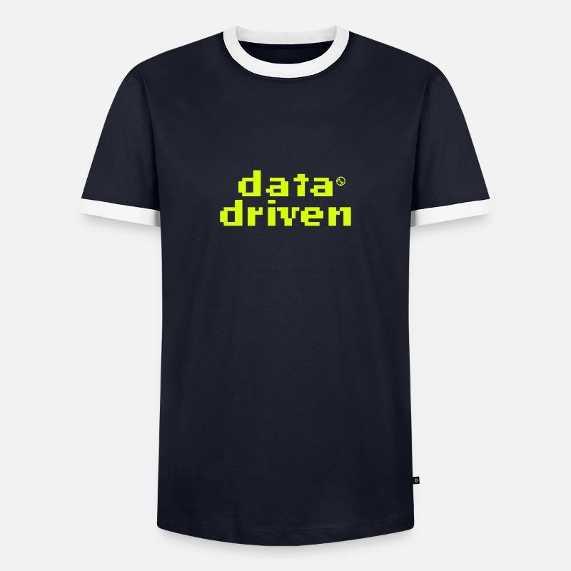 Data driven - Männer Kontrast-T-Shirt - Navy/Weiß 