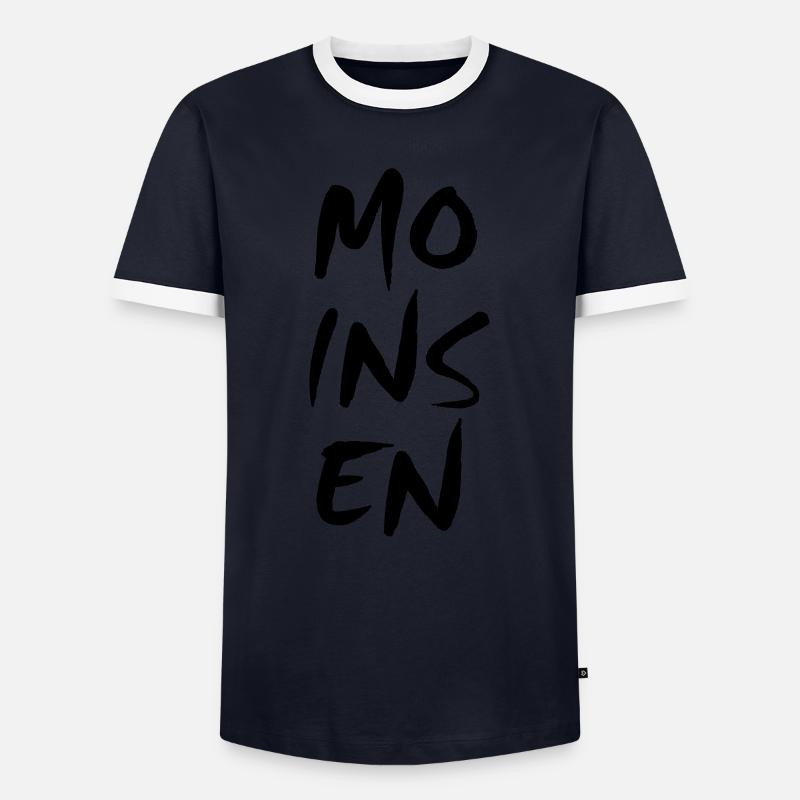 MOINSEN - Männer Kontrast-T-Shirt - Navy/Weiß