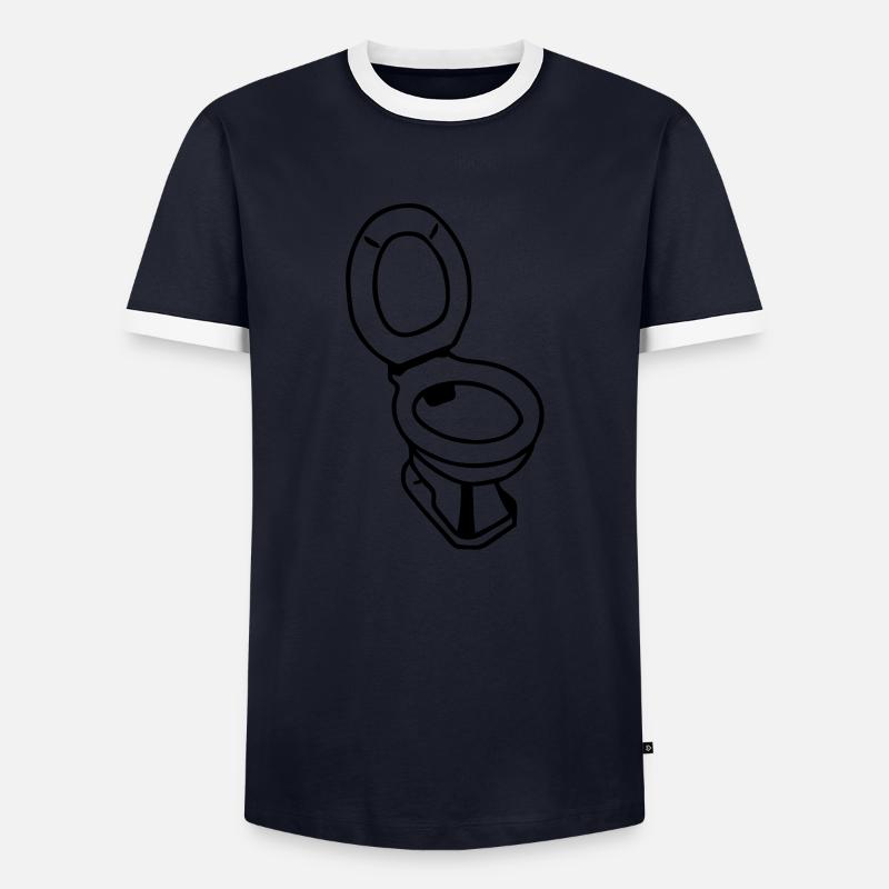 Scheiße wc WC1 - Männer Kontrast-T-Shirt - Navy/Weiß 