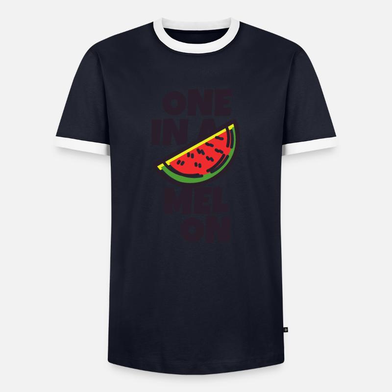 Einer in einer Melone - Männer Kontrast-T-Shirt - Navy/Weiß