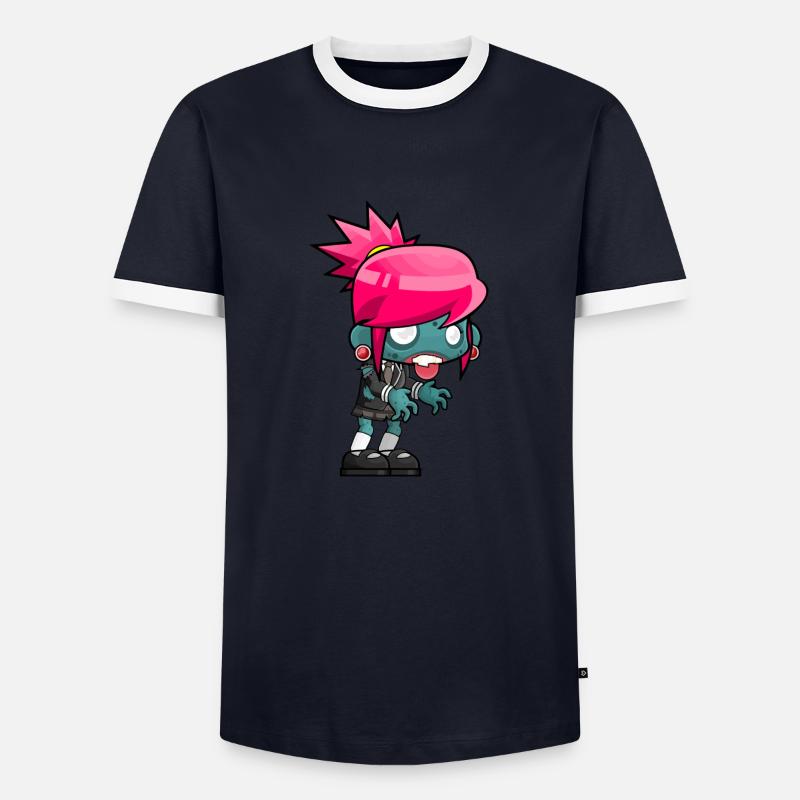 Zombie Comic - Männer Kontrast-T-Shirt - Navy/Weiß