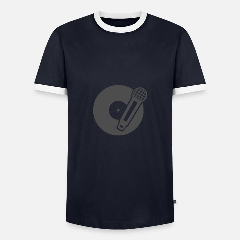 Plain collection dunkelgrau - Männer Kontrast-T-Shirt - Navy/Weiß