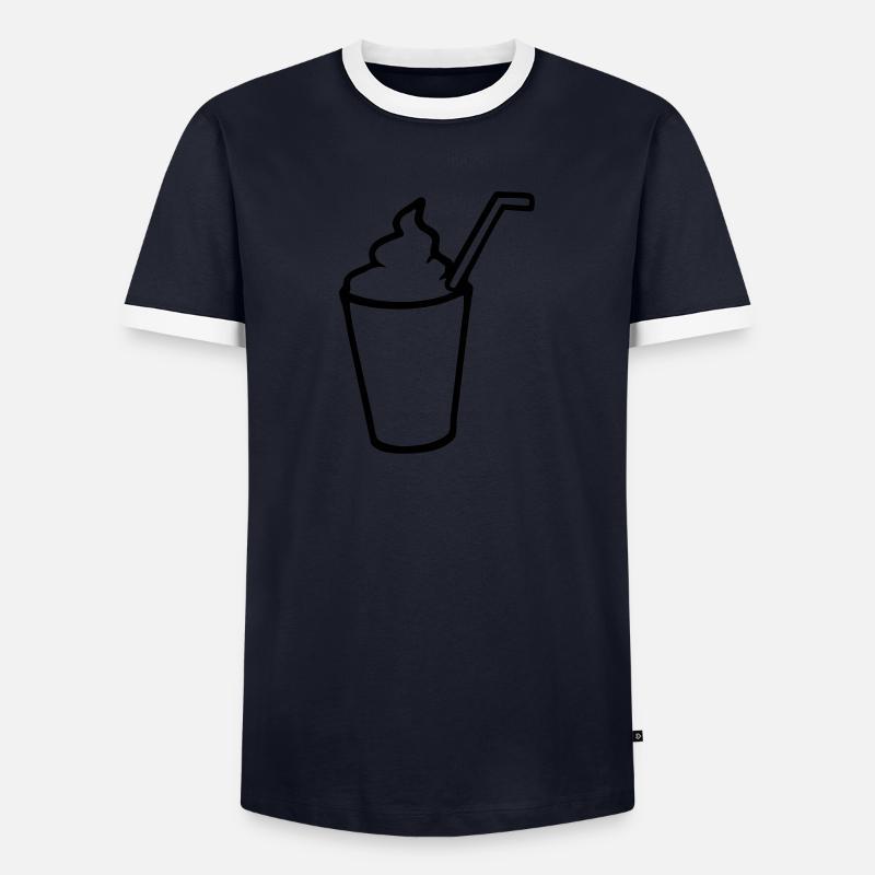 Milchshake - Männer Kontrast-T-Shirt - Navy/Weiß
