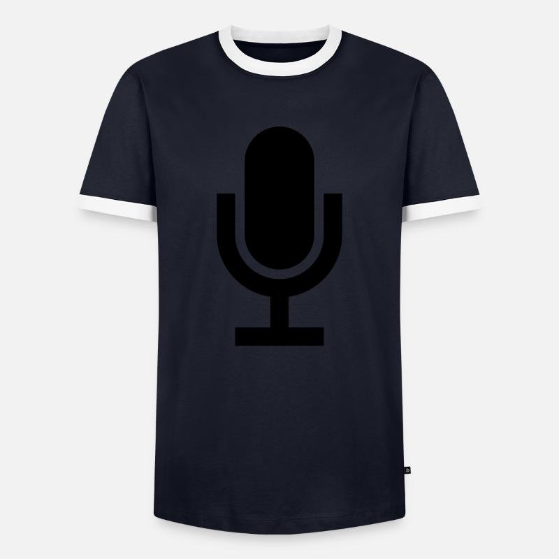 Mikrofon Icon Clipart - Männer Kontrast-T-Shirt - Navy/Weiß