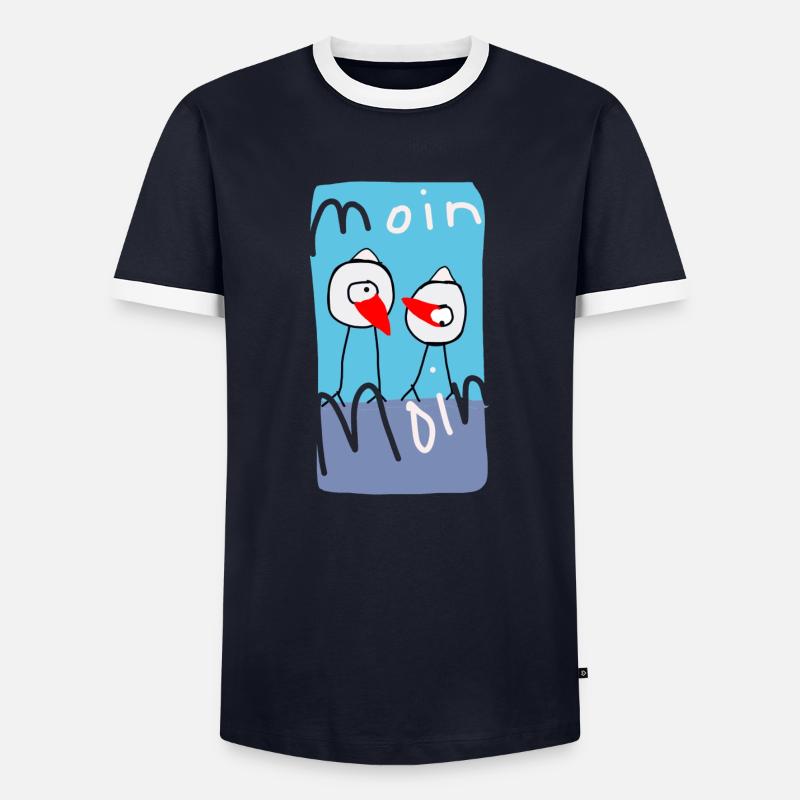 Vögel 10 - Männer Kontrast-T-Shirt - Navy/Weiß