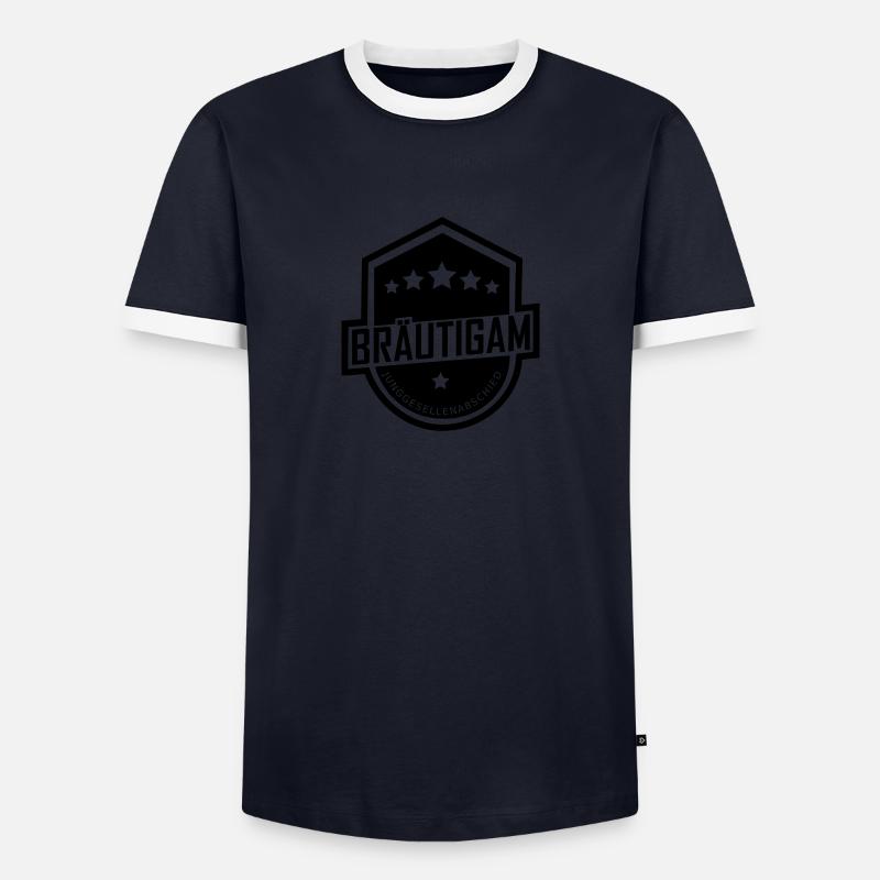 Bräutigam - Männer Kontrast-T-Shirt - Navy/Weiß 