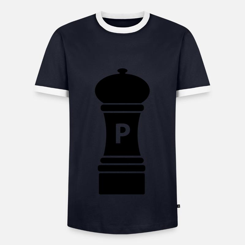 Schwarze Pfeffermühle / Geschenkidee - Männer Kontrast-T-Shirt - Navy/Weiß 
