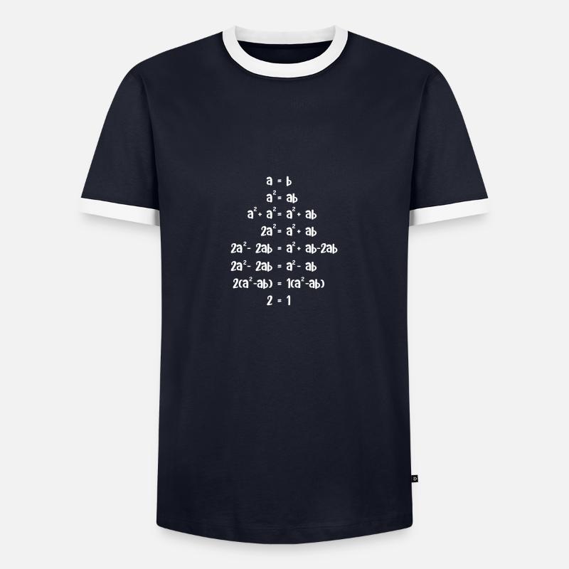 Zwei gleich eins Math-Assistent Geschenk - Männer Kontrast-T-Shirt - Navy/Weiß 