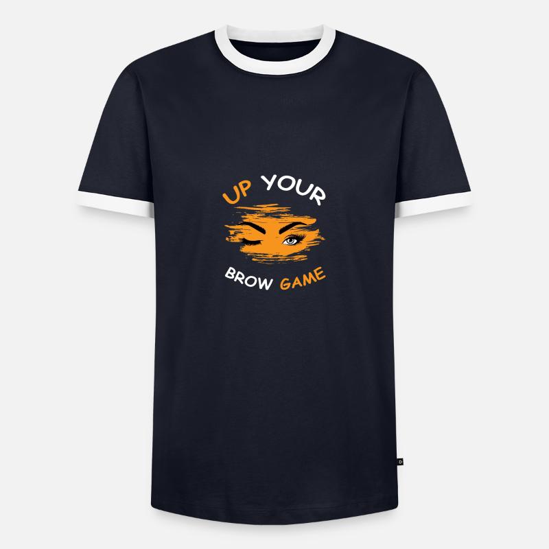 Brauenspiel Microblading-Techniker. Geschenk - Männer Kontrast-T-Shirt - Navy/Weiß