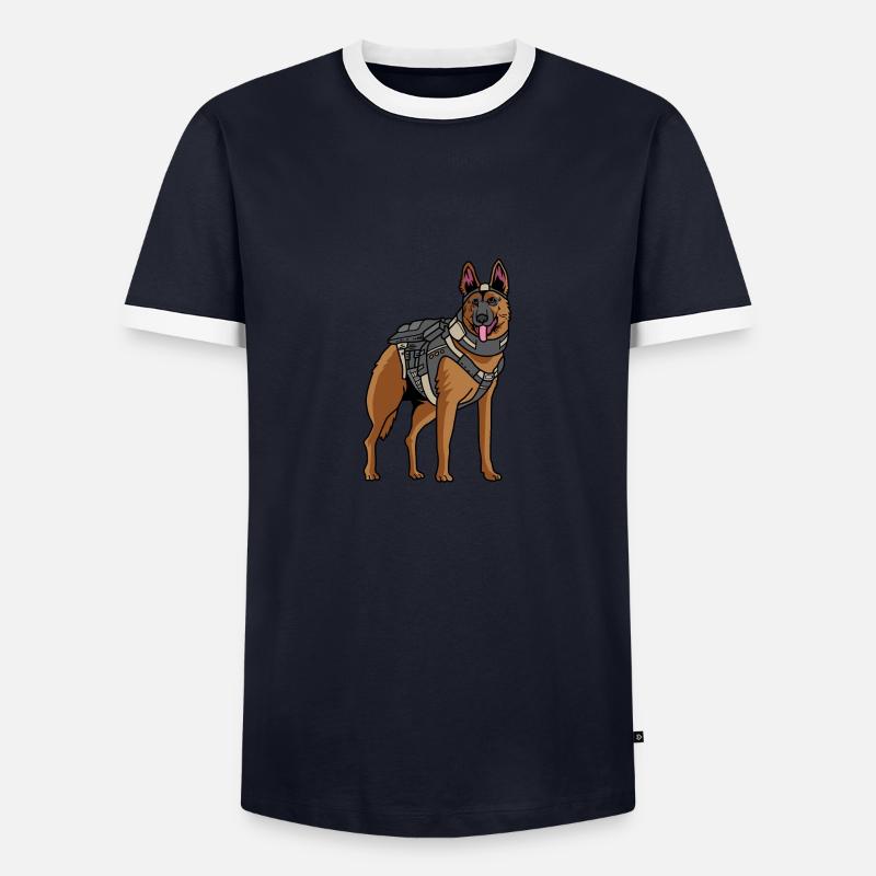 Polizeihund Polizist oder Polizist Gift - Männer Kontrast-T-Shirt - Navy/Weiß 