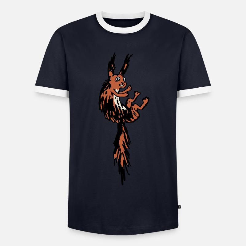 Squirrel - Men's Ringer Shirt - navy/white