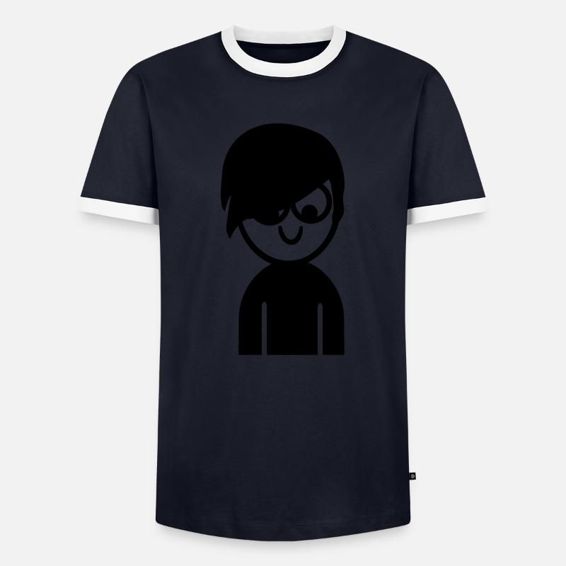 emo - Men's Ringer Shirt - navy/white