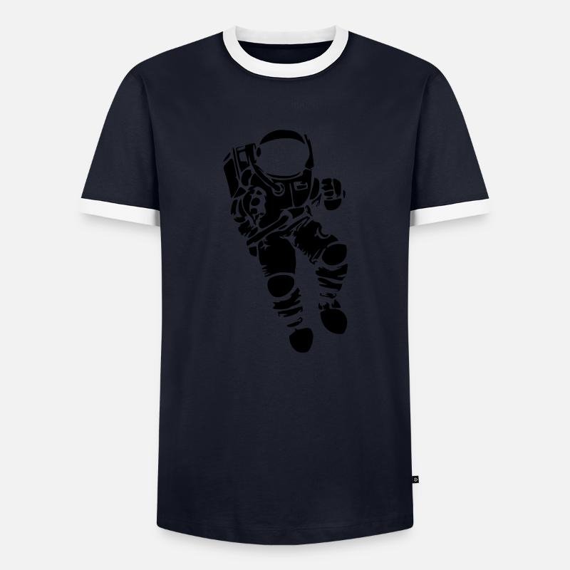 Astronaut Vector Design - Men's Ringer Shirt - navy/white 