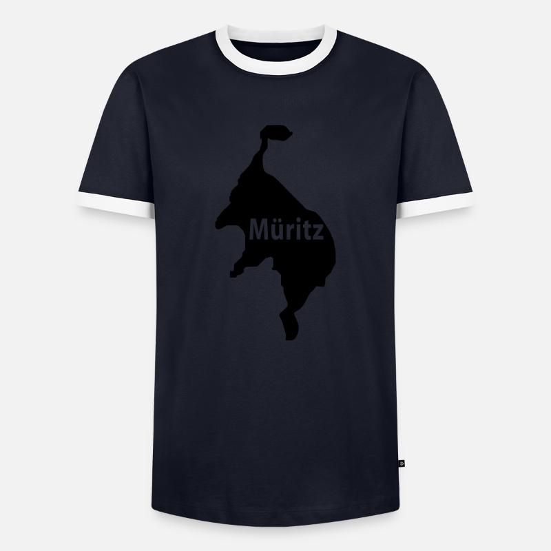 mueritz - Männer Kontrast-T-Shirt - Navy/Weiß 