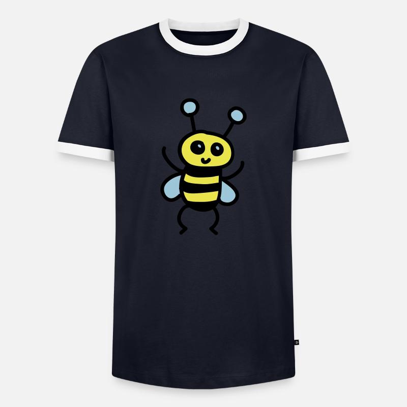 Cute Bee 3 - Men's Ringer Shirt - navy/white 