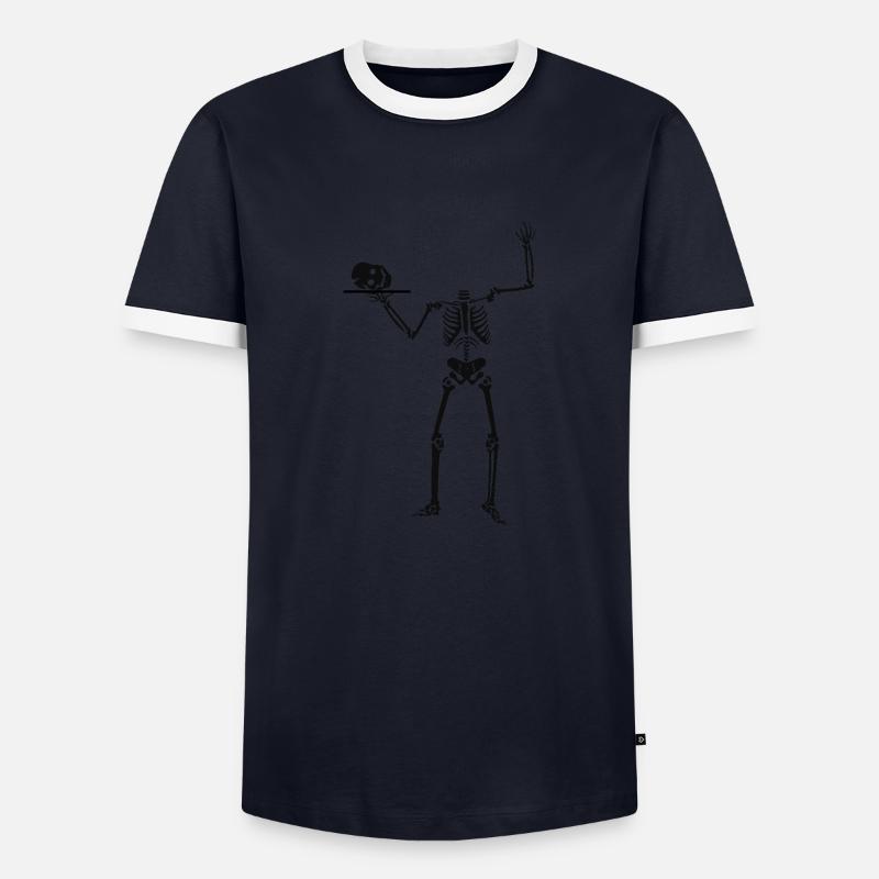 skeleton - Men's Ringer Shirt - navy/white
