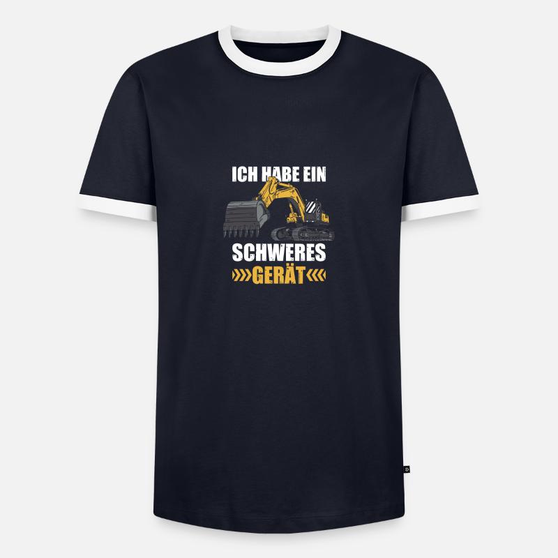 Schweres Gerät Baggerführer Baggerfahrer Bagger - Männer Kontrast-T-Shirt - Navy/Weiß 