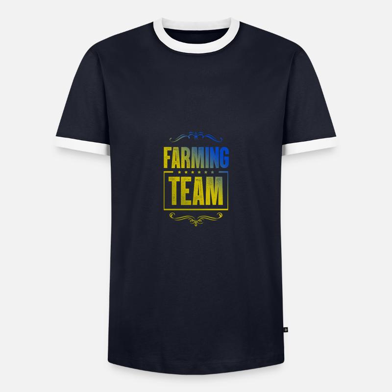 Farming Crew - Männer Kontrast-T-Shirt - Navy/Weiß 