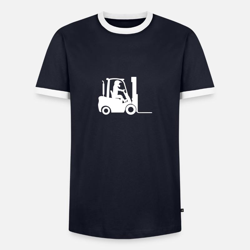Stapler Gabelstapler - Männer Kontrast-T-Shirt - Navy/Weiß 