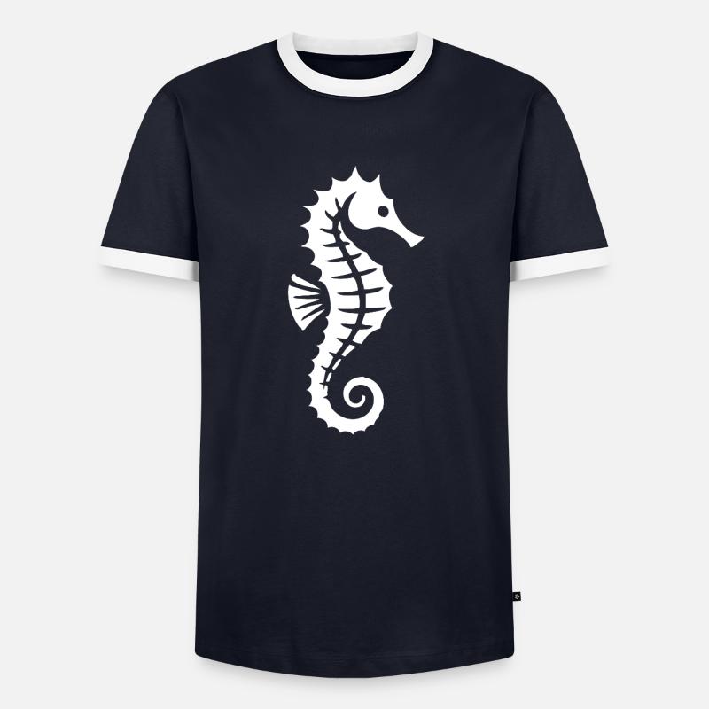 Seepferdchen | Schwimmabzeichen - Männer Kontrast-T-Shirt - Navy/Weiß 