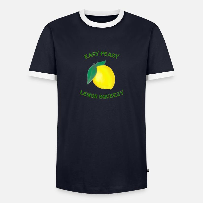 Easy Peasy Lemon Squeezy - Men's Ringer Shirt - navy/white 