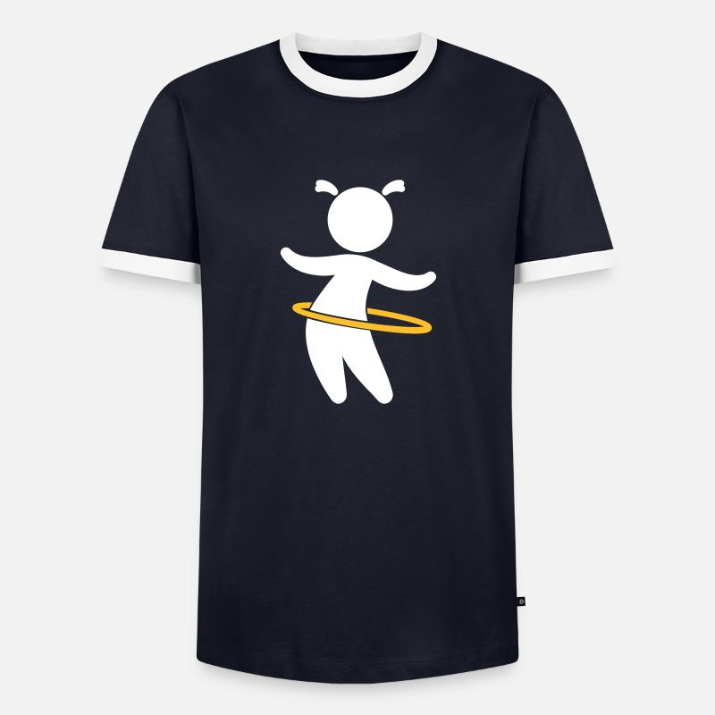 Jeu d'enfant avec Hoolahoop - T-shirt contrasté Homme - marine/blanc 