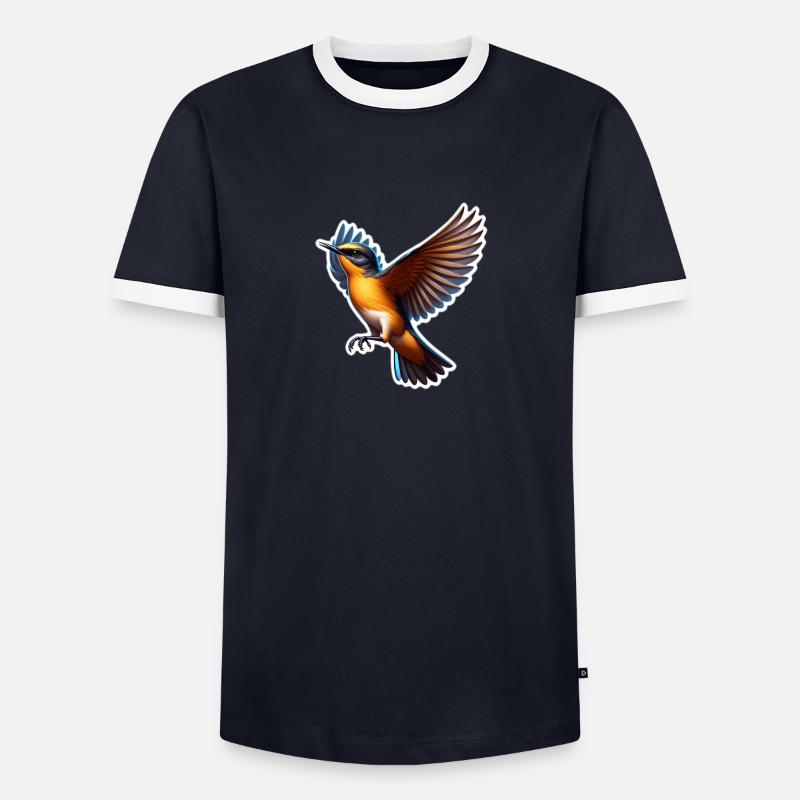 Hübscher Eisvogel - Männer Kontrast-T-Shirt - Navy/Weiß