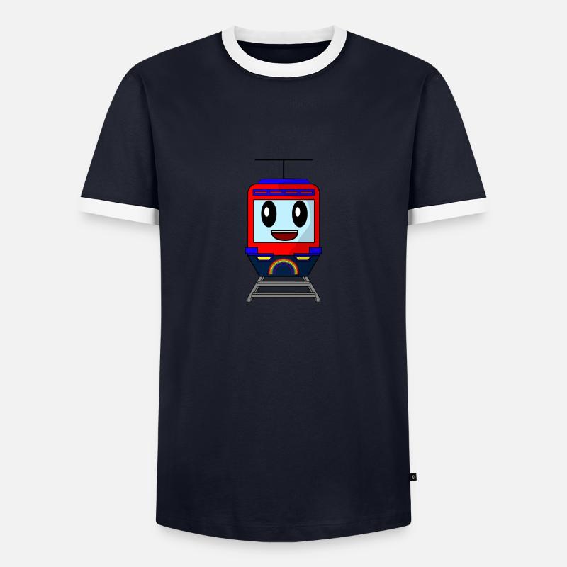 Train - Männer Kontrast-T-Shirt - Navy/Weiß
