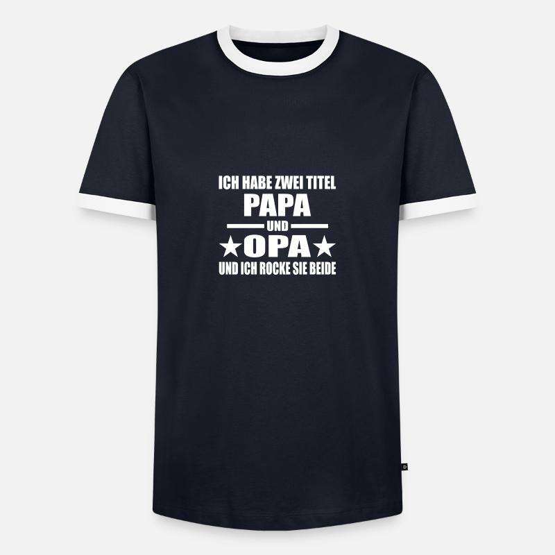 Papa - Männer Kontrast-T-Shirt - Navy/Weiß